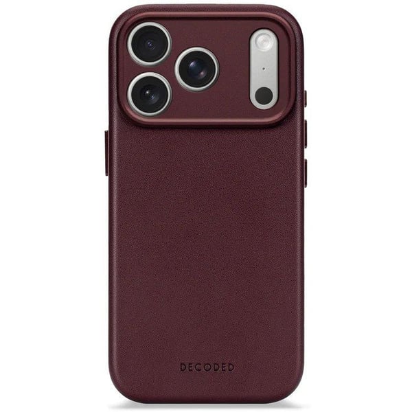 Decoded läderbaksida till iPhone 17 Pro Max kompatibel med MagSafe (dark ruby)