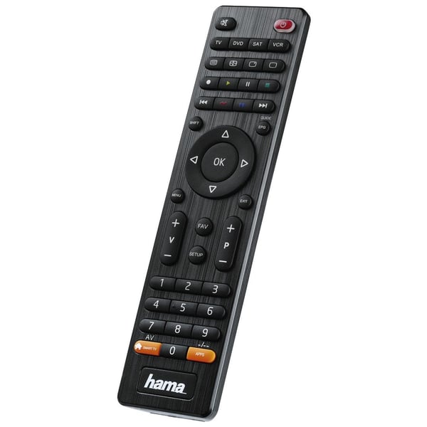 Hama 00012306, DVD/Blu-ray, STB, TV, VCR, IR Langaton, Painikkeiden painaminen, Musta
