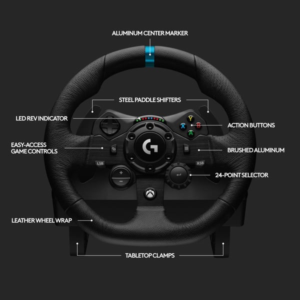 Logitech G923 - Pyörä- ja poljinsarja - langallinen - PC:lle, Microsoft Xbox Onelle