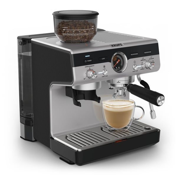 Krups XP801T10 espressomaskin 3 L Precision 1550 W, svart/rostfritt stål