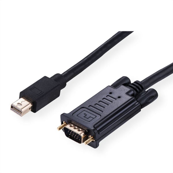ROLINE 04/11/5975, 1 m, Mini DisplayPort, VGA (D-Sub), Hankjønn, Hankjønn, Rett
