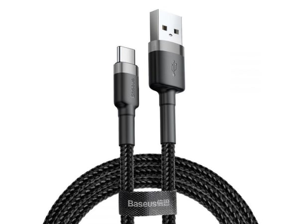 Baseus Cafule - USB-kabel - USB (hann) til USB-C (hann) - USB 2.0 - 2 A - 2 m - gråsvart