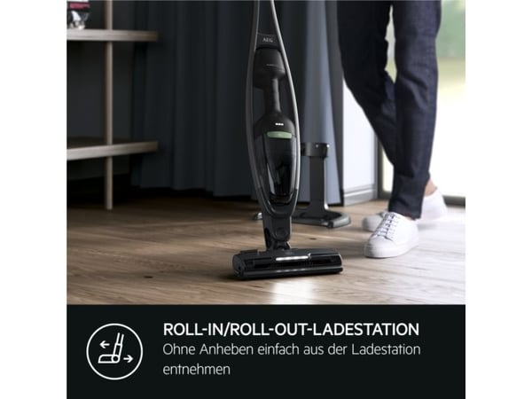 AEG AS62B25OKO, pölypussiton, musta, 0,3 l, kuivapuhallus, 79 dB, akku