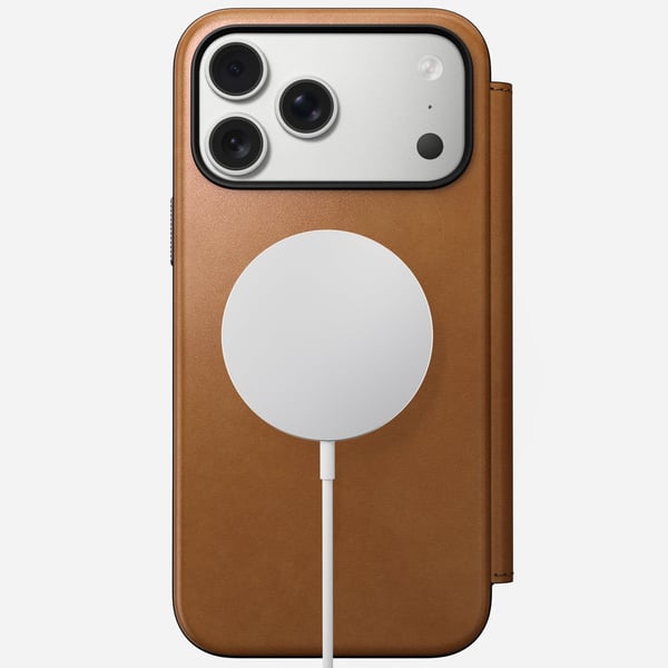 Nomad Modern iPhone 17 Pro Max -nahkainen läppäkotelo, English Tan