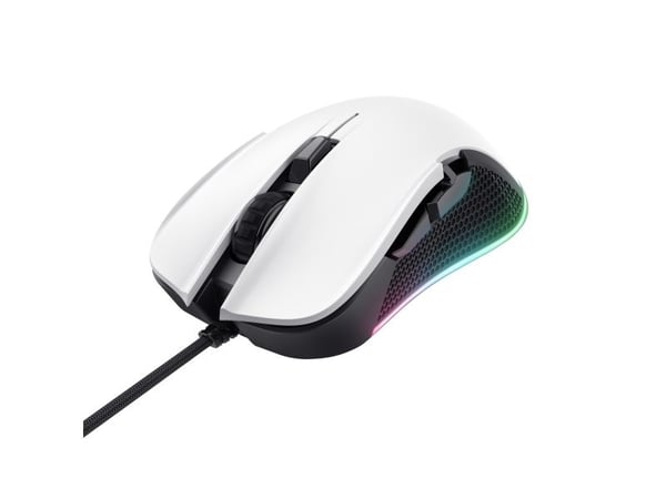 Trust GXT 922 YBAR - Mus - med belysning, gaming - högerhänt - optisk - 6 knappar - kabelansluten - USB 2.0 - vit