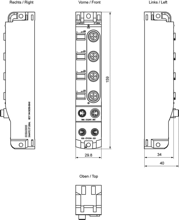 Siemens 6ES7144-5KD50-0BA0, 20.4-28.8 V, 159 mm, 188 g, 178 mm, 47 mm, 40 mm