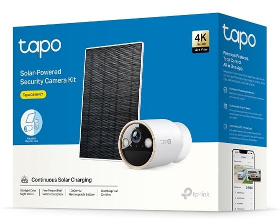 TP-LINK Tapo C460 KIT V1 - Solcellsdrivet säkerhetskamerakit - Nätverkssäkerhetskamera - Utomhus - Väderbeständig - Färg (dag och natt) (Tapo C460 ...