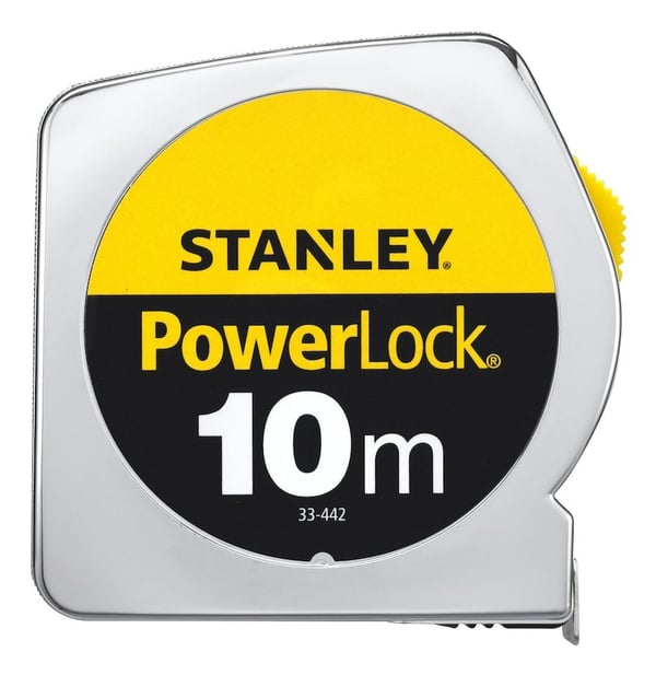 Stanley PowerLock - Mittanauha - 10 m - Terän leveys: 25 mm - muovi, Mylar - kromattu (kaappi)