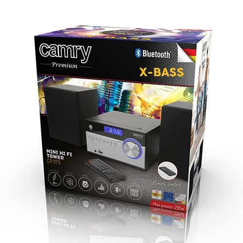 Camry CR 1173 mini Hi-Fi-anlegg 10 W Bluetooth AM/FM, svart/sølv