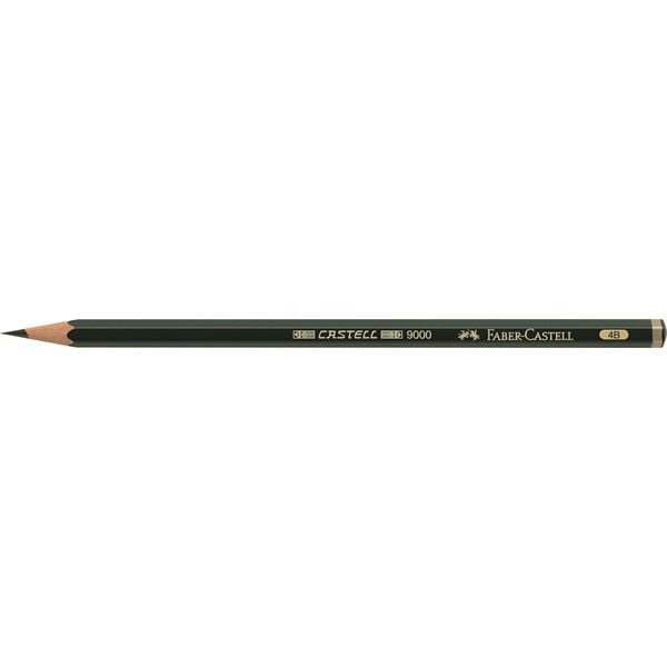 Faber-Castell CASTELL 9000, 4B, Vihreä, Kahdeksankulmainen