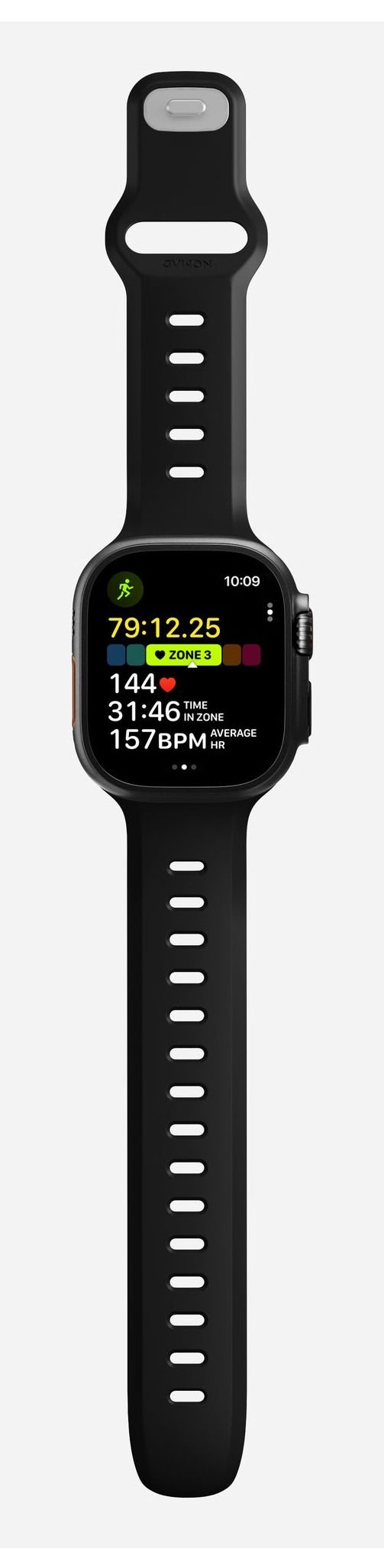 Nomad Tempo Band -ranneke Apple Watch Ultra 49 mm:lle, kumi, musta