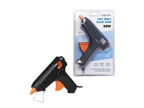 LogiLink WZ0051, Kuumaliimapistooli, Musta, Oranssi, 8 g/min, 3 s, 1,12 cm, 10 cm
