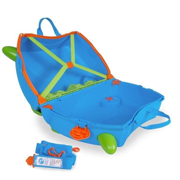 Trunki Terrance, Tralle, Hard overflate, Blå, Plast, 4 hjul, Glidelås