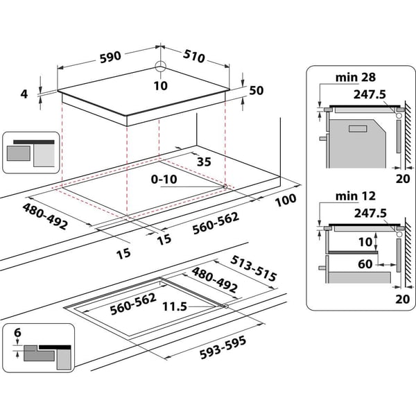 Whirlpool WLB6860NE/S induktionshäll 60 cm 4 zoner touchstyrning