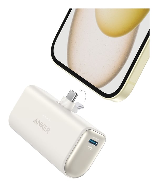 Anker Nano - Powerbank - 5000 mAh - 22,5 Watt - 3 A (24-nastainen USB-C) - musta kivi