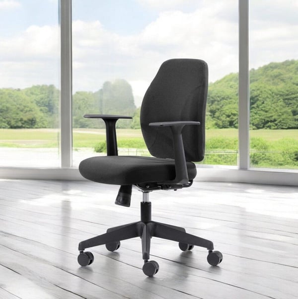 Kanadisk Ergo Eco 1 kontorstol, svart - ekskl. armlener