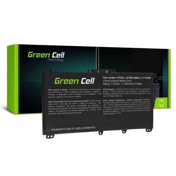 Green Cell - Batteri för bärbar dator (likvärdigt med: HP HT03XL) - litiumpolymer - 3-cells - 3550 mAh - svart - för HP 240 G7 Notebook, 245 G7 Not...