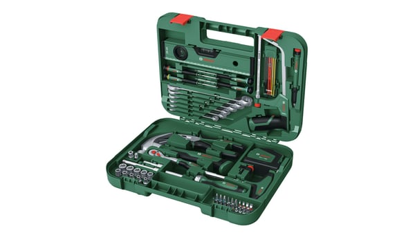 Bosch 1 600 A02 ZB3, Yhdistelmäkiintoavain, Yhdistelmäpihdit, PH00, PH0, SL1.5, TX6, musta, Vihreä, Vihreä, 64 työkalua