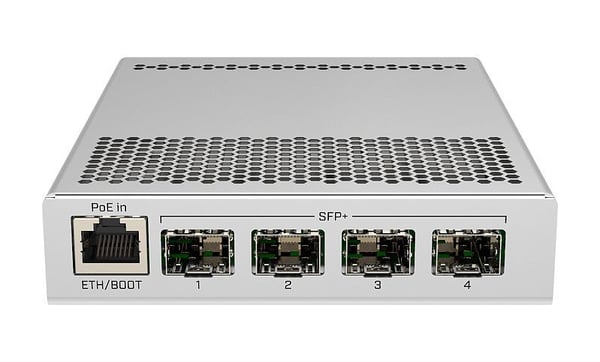 MikroTik CRS305-1G-4S+IN hanterbar switch 4x SFP+ 1x Gigabit Ethernet PoE, vit