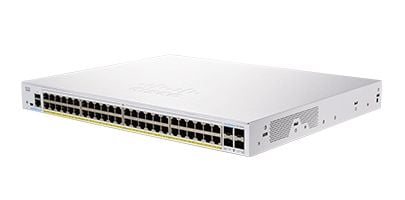 Cisco Business 350 Series 350-48P-4G - Switch - L3 - Styrt - 48 x 10/100/1000 (PoE+) + 4 x Gigabit SFP - rackmonterbar - PoE+ (370 W) - gjenfabrikert