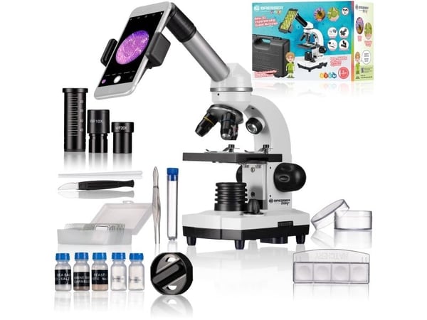 Bresser Optik Biolux SEL lasten mikroskooppi monokulaari 1600 x valaistus, läpäisevä valo