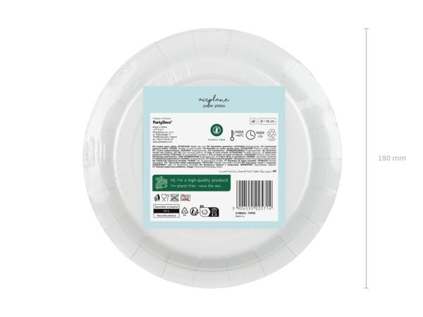 PartyDeco TPP87, Plate, Rund, Papir, Flerfarget, Bilde, 6 stykker