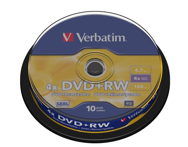 Verbatim - 10 x DVD+RW - 4.7 GB (120 min) 4x - matt silver - spindel