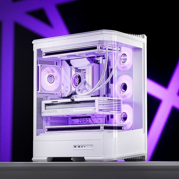 Jonsbo D400, Midi Tower, PC, Vit, Mini-ITX, micro ATX, ATX, Stål, Acrylonitrile Butadiene Styrene, Glas, Gaming