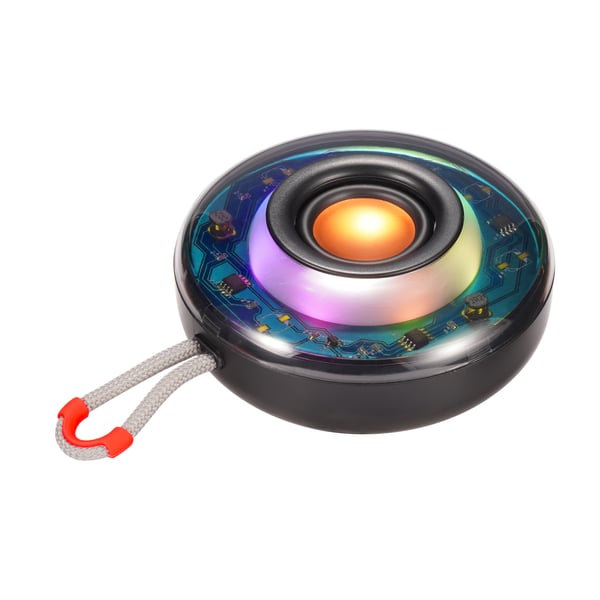 Streetz Läpinäkyvä Bluetooth-kaiutin TWS- ja LED-valotehosteilla, 5 W, 5 W, 100 - 20000 Hz, 4 O, 75 dB, Langaton, 10 m