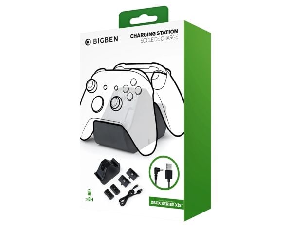 Bigben Interactive XBXDUALCHARGER, Xbox Series S, Xbox Series X, Ladestativ, Svart, Microsoft, USB, 122 mm