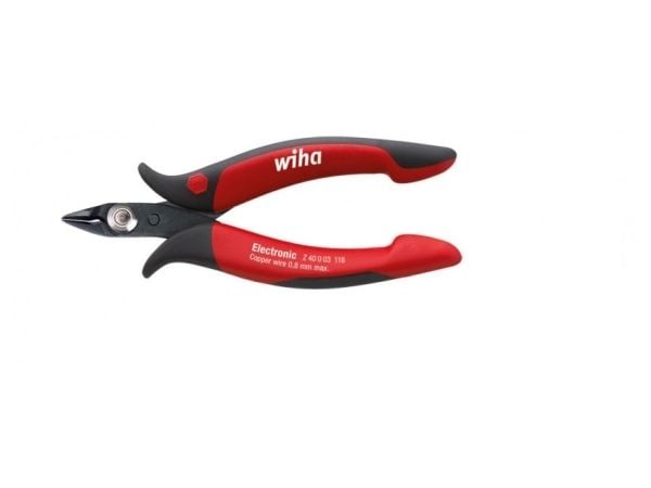 Wiha Z 40 0 03, Avbitartång, 0,8 mm, Stål, Svart, Röd, 128 mm, 52 g