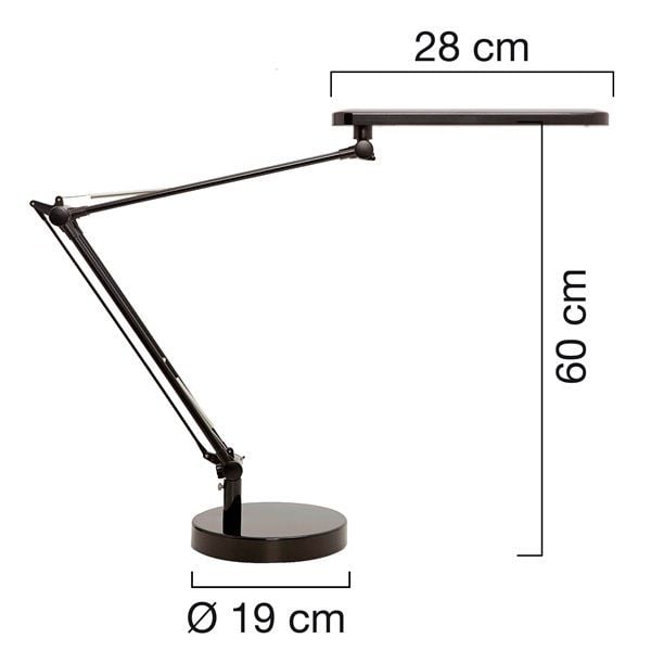 Unilux Mambo - Skrivebordslampe - LED-lyspære - klasse A+ - 4000 K - metallgrå