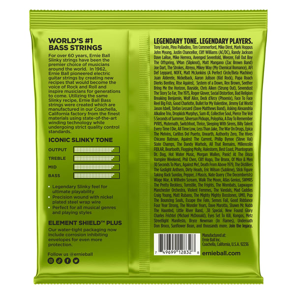 Ernie Ball 2832 Hybrid Slinky Bass Nickel - teräsjouset 4-sauvaiselle sähköbassolle