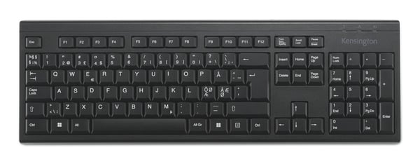 Kensington KB150 EQ - Tastatur - full size - trådløs - 2.4 GHz - QWERTY - Pan Nordic - løsvekt - FSC-papp