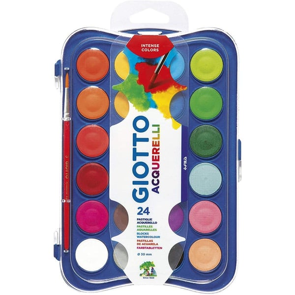 Giotto fargepalett 24 farger + 1 pensel, barnepalett