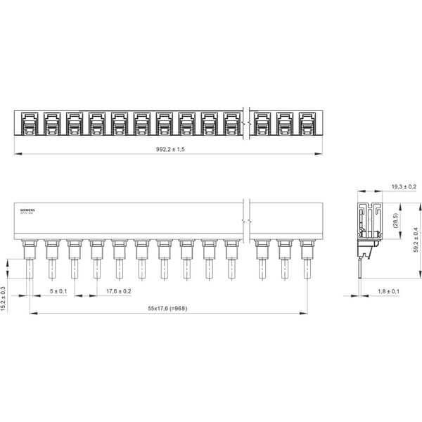 Siemens 5ST3705-3HG, 18 mm ², 103 mm, 1070 mm, 100 mm, 1,01 kg, 18 mm