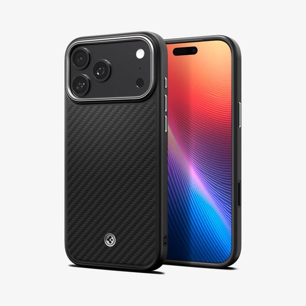 Spigen Enzo Aramid T (MagFit), Etui, Apple, iPhone 17 Pro Max, 17,5 cm (6.9"), Svart, Sølv