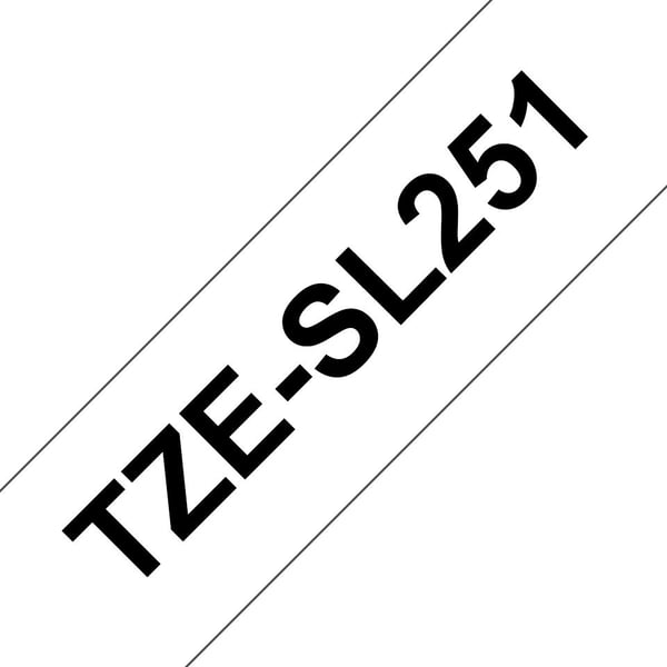 Brother TZe-SL251 - Selv-adhesiv - svart på hvitt - Rull (2,4 cm x 8 m) 1 kassett(er) laminert teip - for P-Touch PT-D800W, PT-E550WSP, PT-E550WVP