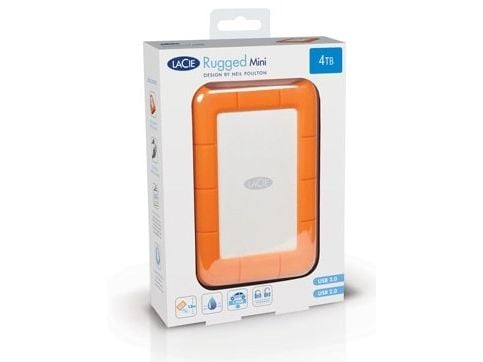 LaCie Rugged Mini - Hårddisk - 4 TB - extern (portabel) - USB 3.0 - 5400 rpm - 256 bitars AES - med Seagate Rescue Data Recovery