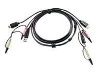 ATEN 2L-7D02UH - Video- / USB / audio-kabel - USB, mini-phone stereo 3.5 mm, HDMI (hann) til mini-phone stereo 3.5 mm, USB-type B, HDMI (hann) - 1.8 m