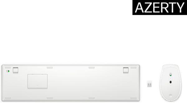 HP 650 langaton näppäimistö- ja hiirisarja, 2,4 GHz, kalvonäppäimistö, valkoinen