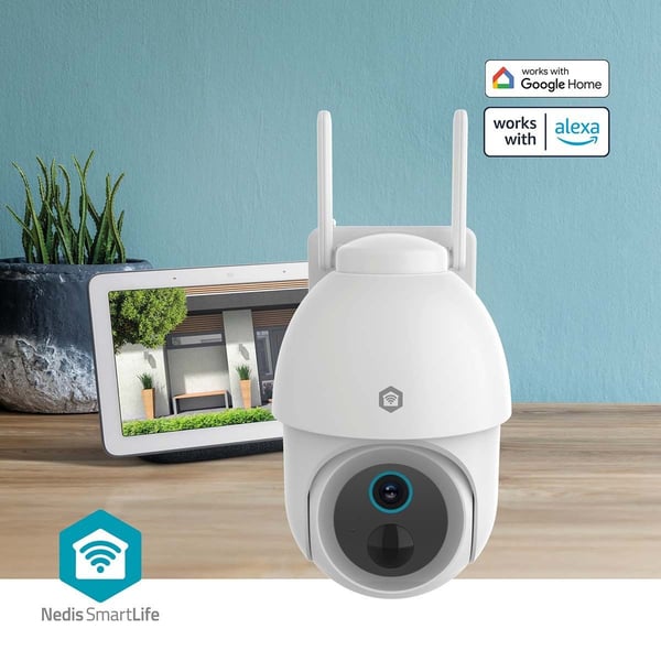 Nedis SmartLife IP-kamera utendørs | Spotlight | 3MP Full HD 1296p | Pan tilt | IP65