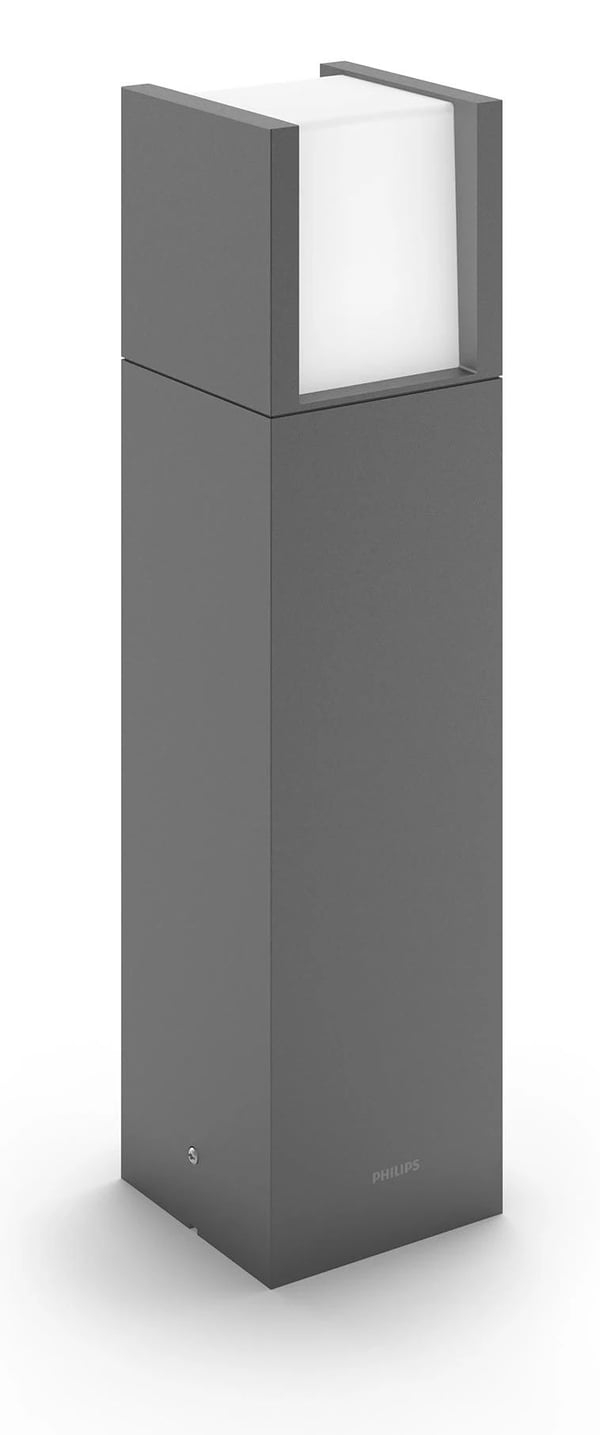 Philips myGarden Arbour - Pidestallampe - LED - 6 W (ekvivalent 47 W) - varmt hvitt lys - kube - antrasitt