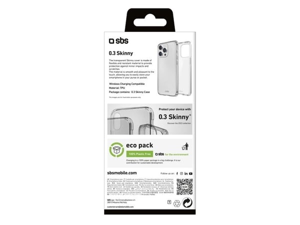 SBS TESKINIP1567PT, Etui, Apple, iPhone 15 Pro Max, 17 cm (6.7"), Gjennomsiktig