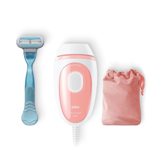 Braun Silk-expert Pro Silk-expert Mini, Rosa, Hvit, Intense Pulsed Light (IPL), Mageområdet, Armhule, Bikini, Jaw line, Overleppe, Puls, 0,6 s