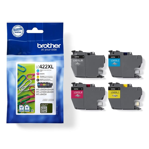 Brother LC422XL-mustekasetit MFC-J5345DW-tulostimeen, 4 kpl