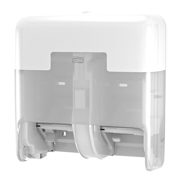 Dispenser Tork OptiServe® T7 hvit - for 4 ruller toalettpapir uten hylse