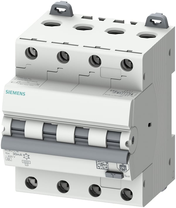 Siemens 5SU13467FP10 FI-sikkerhedsafbryder/automatsikring Sikringsstørrelse = 3 4-polet 10 A 0,003 A