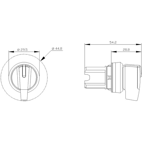 Siemens 3SU10522CM200AA0 3SU1052-2CM20-0AA0 Kiertokytkin Kiinnityslaite Punainen 2 x 45° 1 kpl 1 kpl