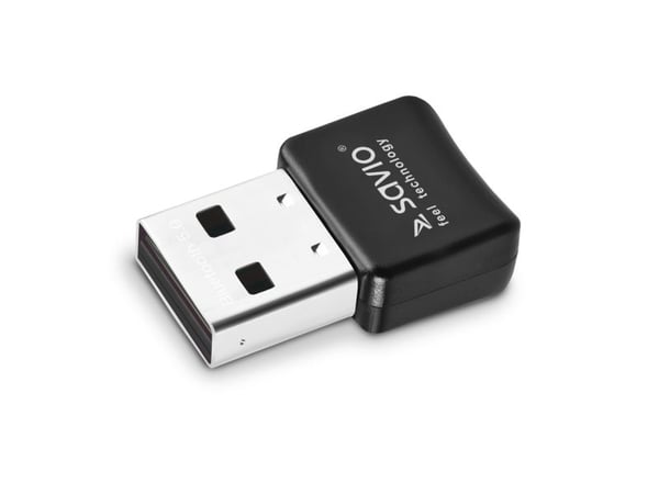 SAVIO BT-050 - Nettverksadapter - USB 2.0 - Bluetooth 5.0, Bluetooth 5.0 LE - svart